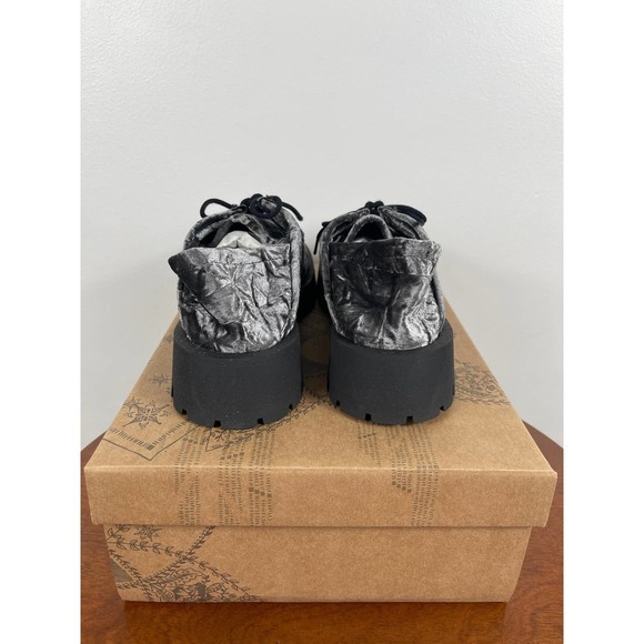 Free People Crushed Velvet Loafers in Gray and Black - Picture 7 of 10